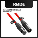 RODE XLR MALE TO XLR FEMALE MICROPHONE CABLE