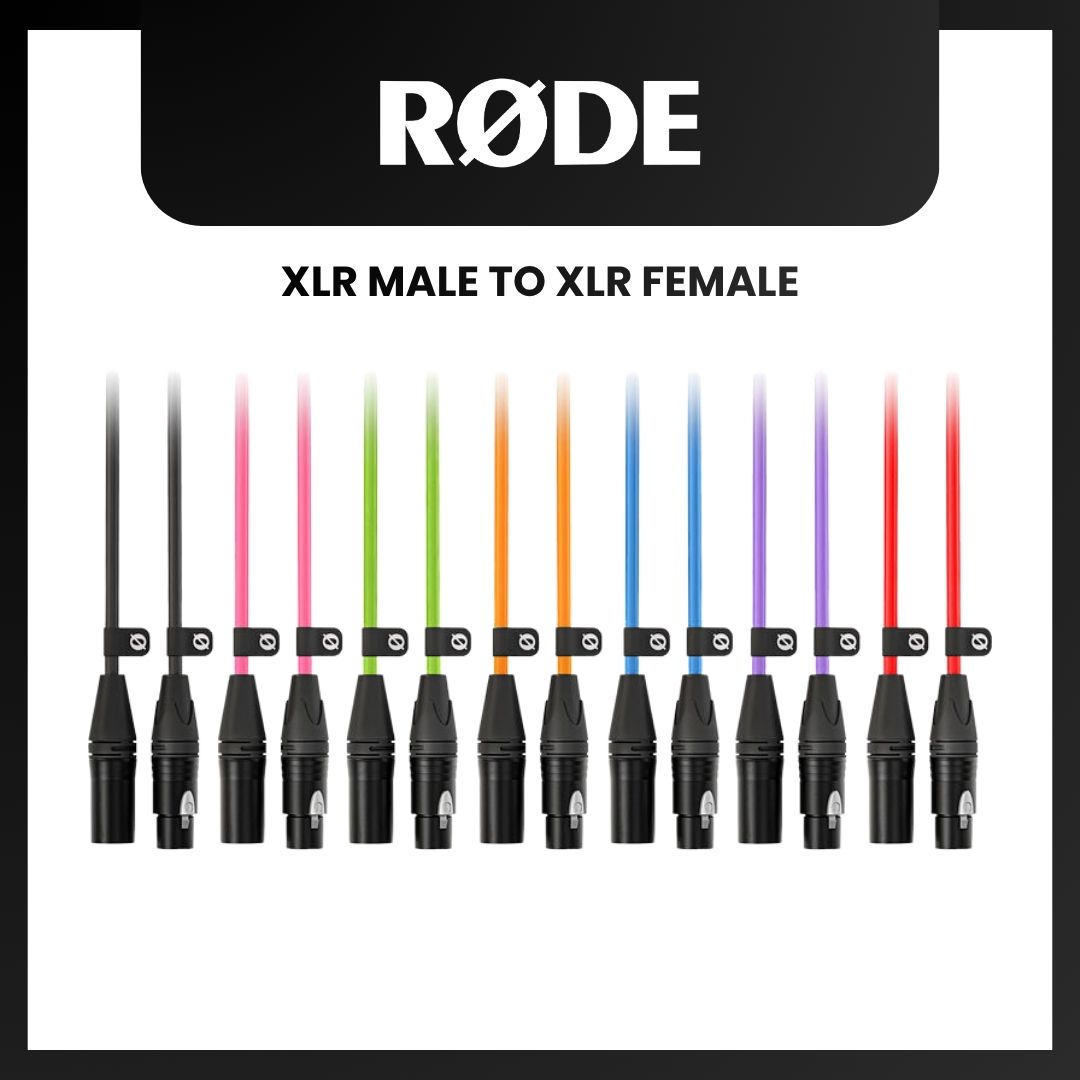 RODE XLR MALE TO XLR FEMALE MICROPHONE CABLE