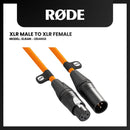 RODE XLR MALE TO XLR FEMALE MICROPHONE CABLE