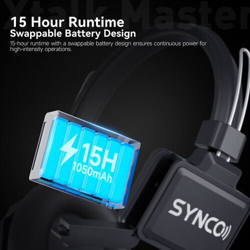 SYNCO XTALK MASTER FULL-DUPLEX SINGLE-EAR HEADSET FILM INTERCOM SYSTEM