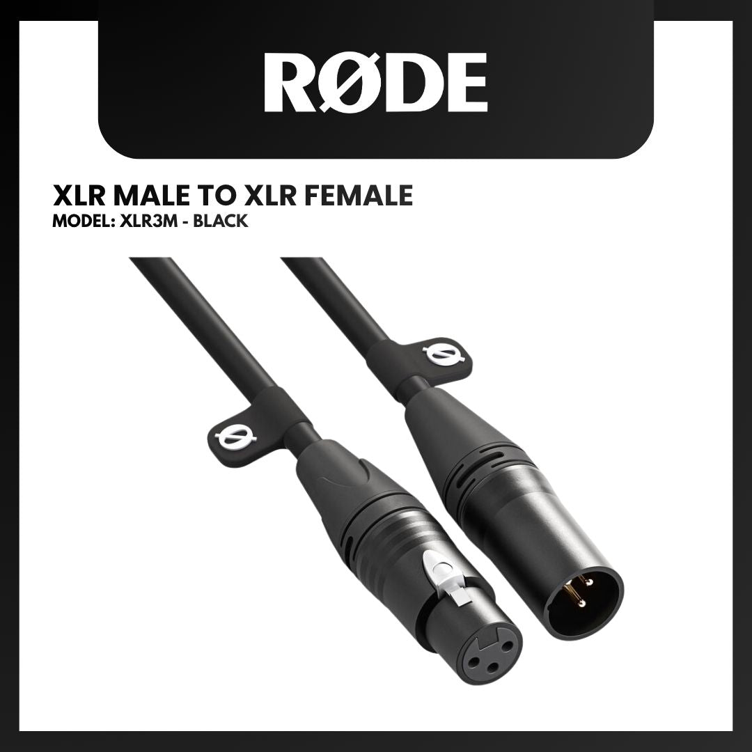 RODE XLR MALE TO XLR FEMALE MICROPHONE CABLE