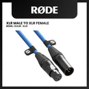 RODE XLR MALE TO XLR FEMALE MICROPHONE CABLE