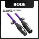 RODE XLR MALE TO XLR FEMALE MICROPHONE CABLE