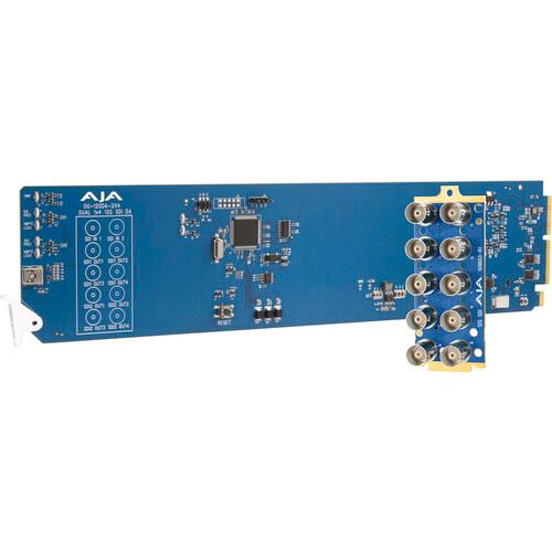 AJA OpenGear Dual 1x4 12G-SDI Distribution Amplifier, dual input channels with four each 12G-SDI outputs - MQ Group