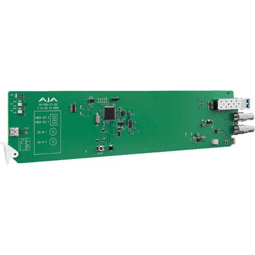 AJA OG-FiDO-2T-12G 2-Channel 12G-SDI/ST Single Mode LC Fiber Transmitter, DashBoard Support - MQ Group