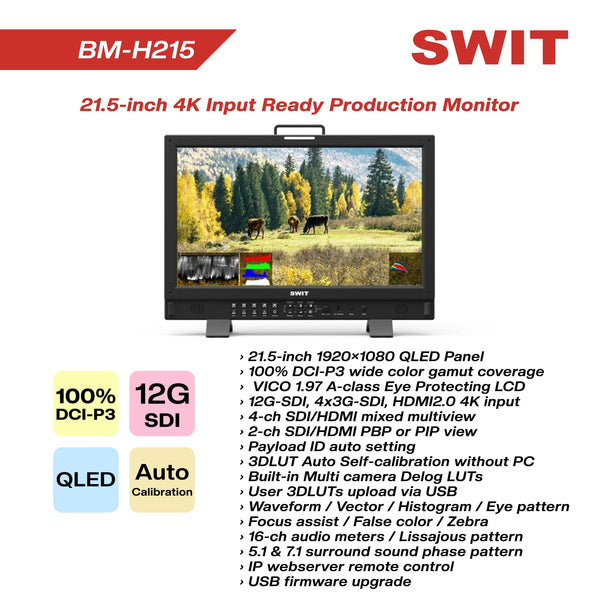 SWIT BM-H215 21.5' Quad-Link 4K Production Monitor - MQ Group