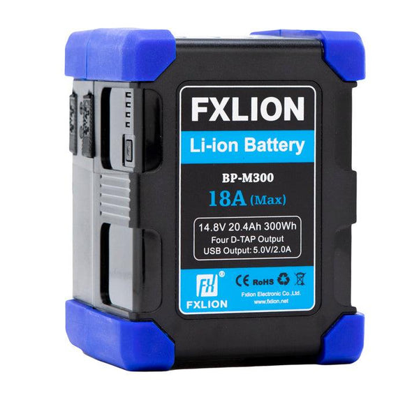 Fxlion BP-M300 High-Power Square 300Wh 14.8V V-Mount Battery with 4 x D-Tap Ports | V Mount | V Lock Battery - MQ Group