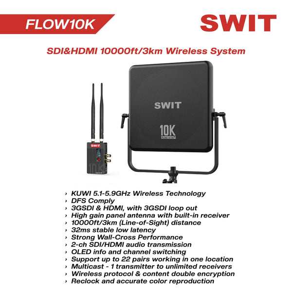 FLOW10K SDI & HDMI 10,000ft Wireless Video & Audio Transmission System - MQ Group