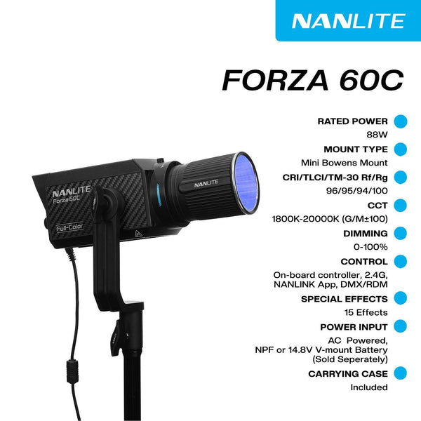 Nanlite Forza 60C RGBLAC LED Monolight Kit - MQ Group