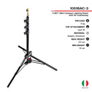 3 set - Manfrotto Alu Mini Compact Air-Cushioned Stand (Black, 7') 1051BAC-3 | Light Stand - MQ Group
