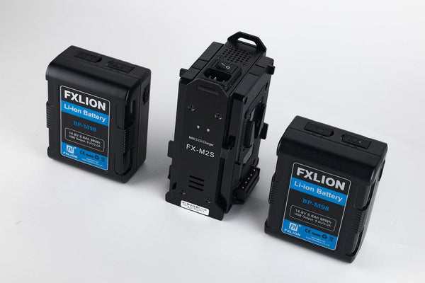 FXLION Dual 98Wh 14.8V Mini Square V-lock Battery w/ Mini Dual V-mount Charger kit - MQ Group