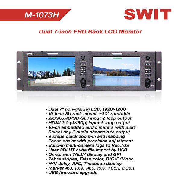 SWIT M-1073H 7' Full HD Rackmount LCD Monitor (HDMI, SDI) - MQ Group