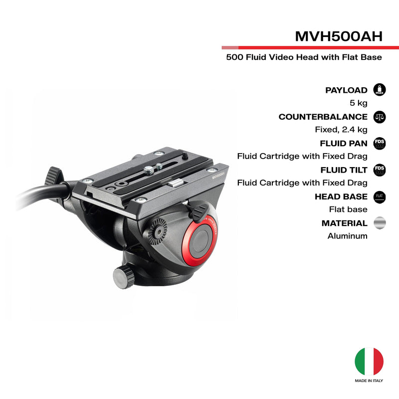 Manfrotto MVH500AH Fluid Video Head with Flat Base