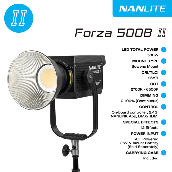 NANLITE Forza 500B II LED Bi-color Spot Light