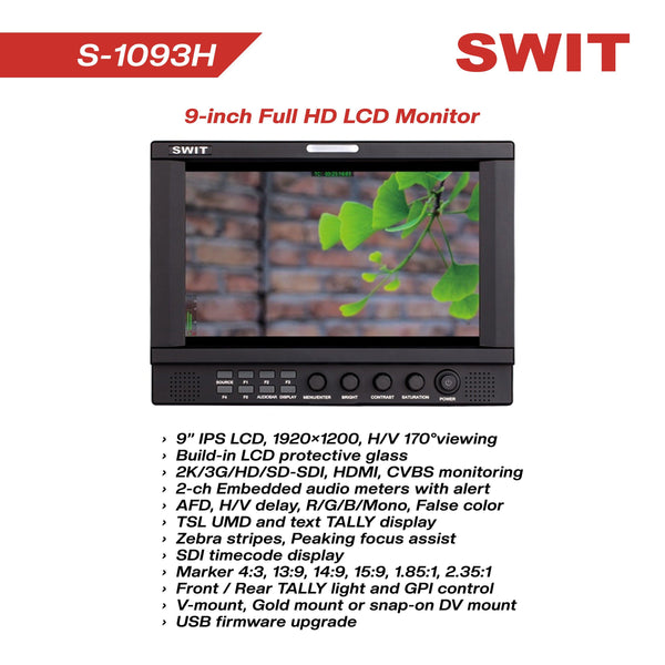 SWIT M-1093H 9' Full HD Rack LCD Monitor with IPS Panel - MQ Group