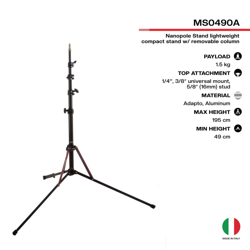 Manfrotto MS0490A Nanopole Stand (6.4') | Light Stand - MQ Group