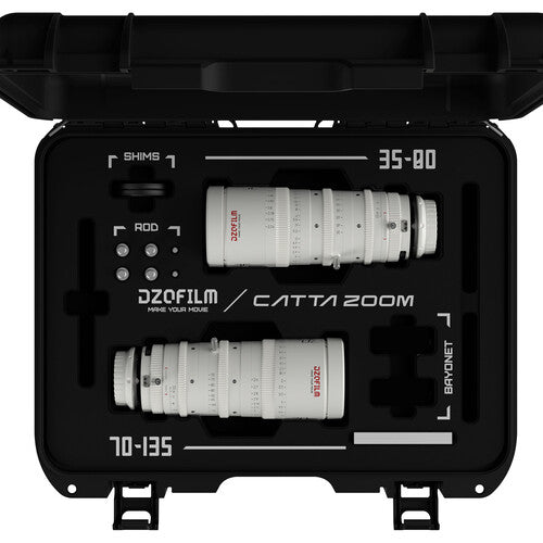 DZOFilm Catta 35-80 & 70-135mm T2.9 E-Mount Cine Zoom 2-Lens Bundle (White)