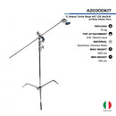 Avenger A2030DKIT Turtle Base C-Stand Grip Arm Kit (9.8', Chrome-plated) | Century Stand | C Stand | Light Stand - MQ Group