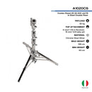 Avenger A1020CS Combo Steel Stand 20 with Leveling Leg (Chrome-plated, 6.5') | Light Stand - MQ Group