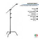 Avenger A2033FCBKIT C-Stand Grip Arm Kit (Black, 10.75') | Century Stand | C Stand | Light Stand - MQ Group