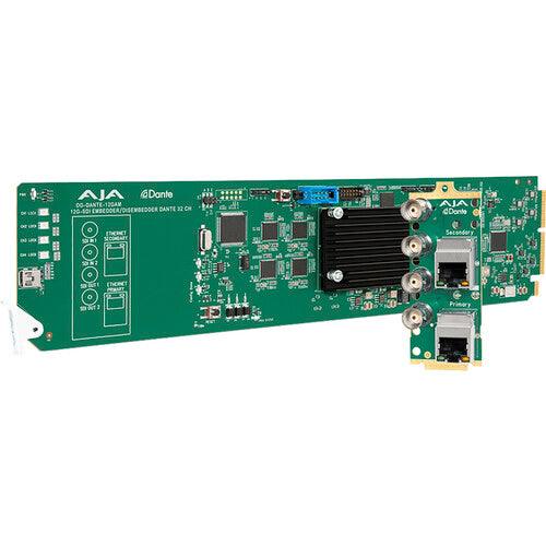 AJA OpenGear Dual 12G-SDI/DANTE 64-Ch Embedder/Disembedder - MQ Group