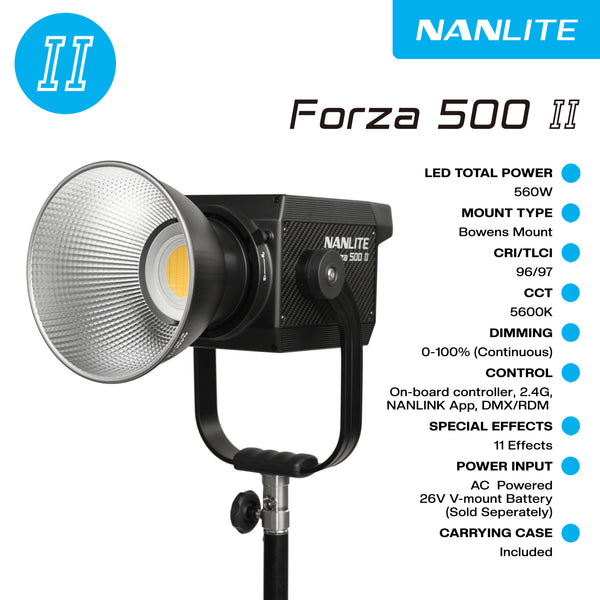 NANLITE Forza 500 II LED Daylight Spot Light | Forza 500 Mk II