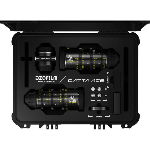 DZOFilm CATTA Ace FF 35-80 & 70-135mm T2.9 Zoom Lens Bundle (Black)