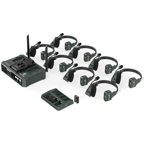 Hollyland Solidcom C1-8S Full-Duplex Wireless DECT Intercom System with 9 Headsets and HUB Base (1.9 GHz)