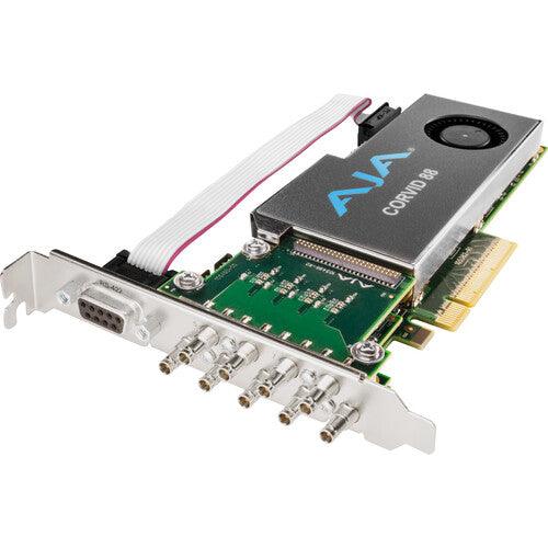 AJA PCIe 2.0 8-Channel I/O, Raster Independent Channels, 4K Capable, Tall (Standard) PCIe Bracket, Includes 9x 101999-02 Cables - MQ Group